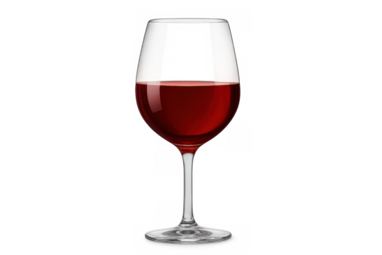 Glossy vector red wine glass against transparent backdrop, serving culinary design needs with professional graphic precision