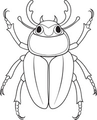Hercules beetle page for bold coloring fun
