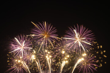 Colorful Fireworks Display Over Water