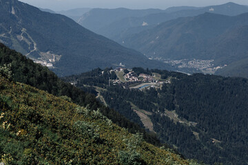 Naklejka premium Landscape photography of the wild nature of the Bzerpensky cornice, Sochi Krasnaya Polyana