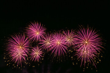 Colorful Fireworks Display Over Water