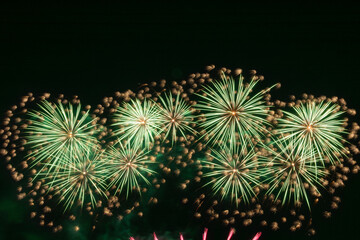 Colorful Fireworks Display Over Water