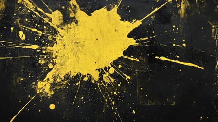 yellow splash on black background 