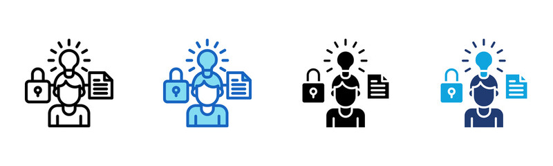 Intellectual Property icon Multi Style Vector Illustration 