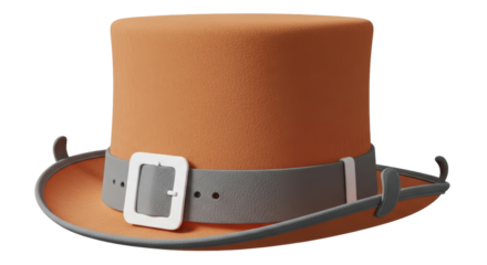 Isolated Orange Top Hat