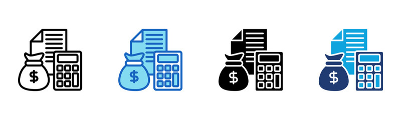 Budget icon Multi Style Vector Illustration 