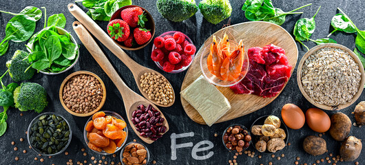 Food products being rich sources of iron