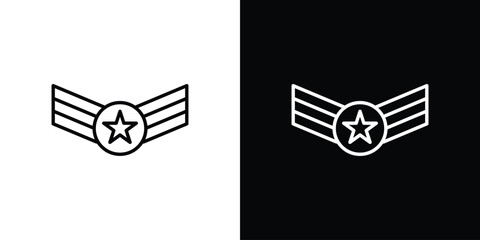 Obraz premium Air force icon in black. flat graphic vector icon