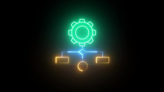 Animated Workflow Efficiency Icon Representing Business Performance in Time, Cost, and Quality