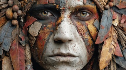 Indigenous art reflecting tribal identity through natural materials and symbols
