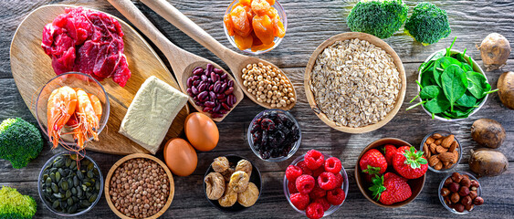 Food products being rich sources of iron