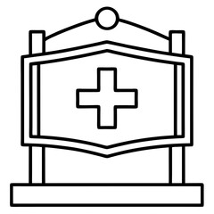 Obraz premium Hospital Direction Icon Outline Vector