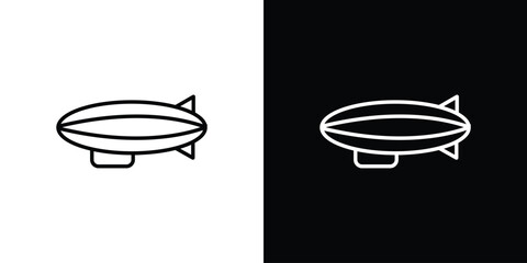 Airship icon in black. flat graphic vector icon © Vince