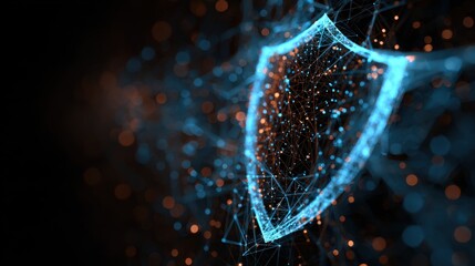 Ultra quality image of shield Icon Cyber Security, Digital Data Network Protection, Future Technology Digital Data Network Connection Background Concept.