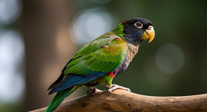 Parrot, Bird, Green, Vibrant Green Parrot Perched on a Branch