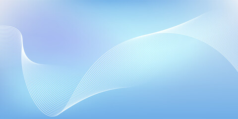 Abstract blue gradient background with shining lines waves. Minimalist background for banner, poster, cover,eps10.