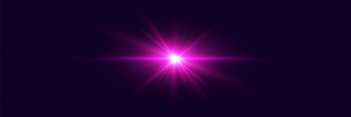 Light effect flash with rays. Vector illustrator
