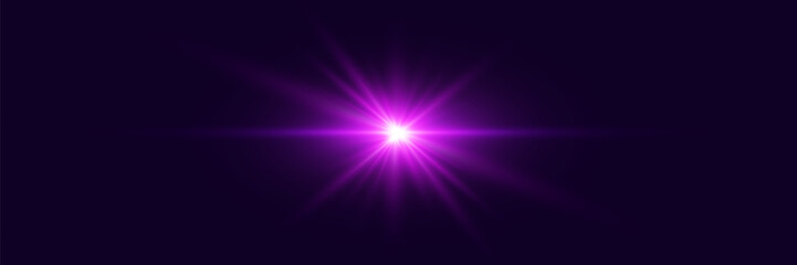 Light effect flash with rays. Vector illustrator