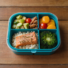 fish steak with rise  vegetables