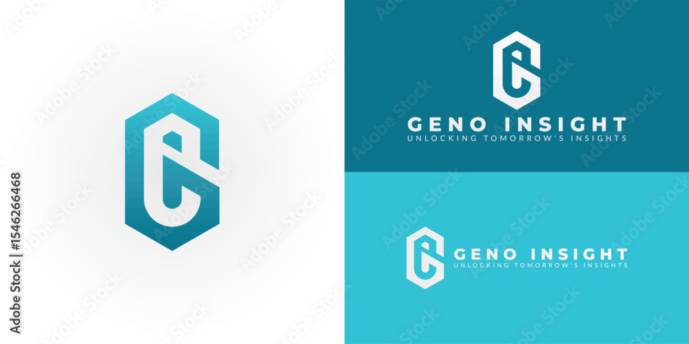 Poster Modern tech logo featuring the initial GI within a hexagonal form. Perfect for software, data, or innovation brands, symbolizing global intelligence and integrated solutions. Scalable vector.