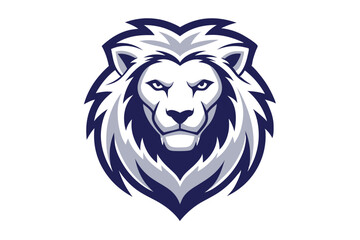 A detailed illustration of a stylized lion head with a white background shows power © produmnya 