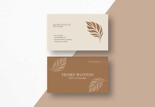 Minimal and Organic Business Card Design Layout