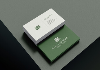 Organic Business Card Layout Template for Natural Leaf