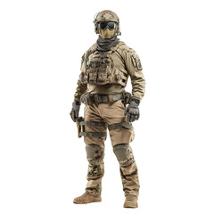Obraz premium Urban combat zone illustrated realistic military action of a soldier