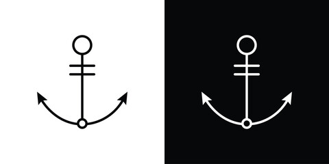 Anchor icon in black. flat graphic vector icon © Vince