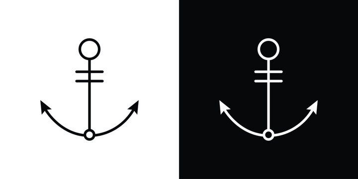 Anchor icon in black. flat graphic vector icon