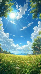 Inspiring outdoor sky with clouds illuminated by sunshine