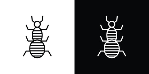 Ant icon in black. flat graphic vector icon