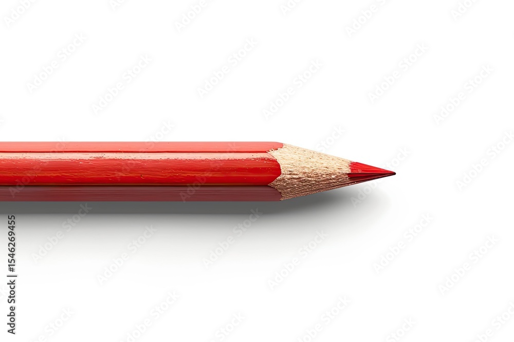 Aufkleber high definition view of closeup and top view of red pencil without background
