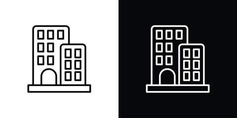 Naklejka premium Apartment icon in black. flat graphic vector icon