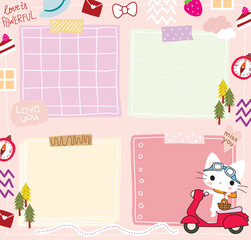 happy kitty doodle vector set 