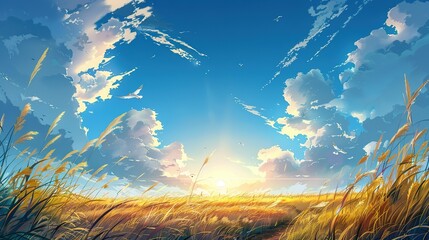 Clouds hovering under sunlight in a bright and beautiful sky