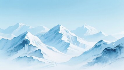 Obraz premium Snow-Capped Mountain Peaks Under a Clear Sky