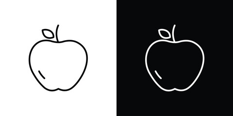 Fototapeta premium Apple icon in black. flat graphic vector icon