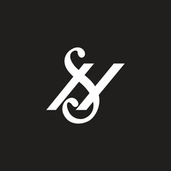 Letter SH or HS initial logo design vector.