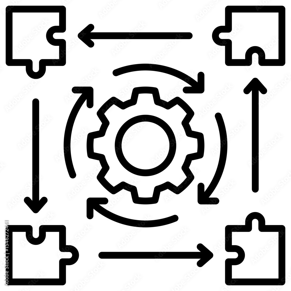 Poster Alignment Line Icon