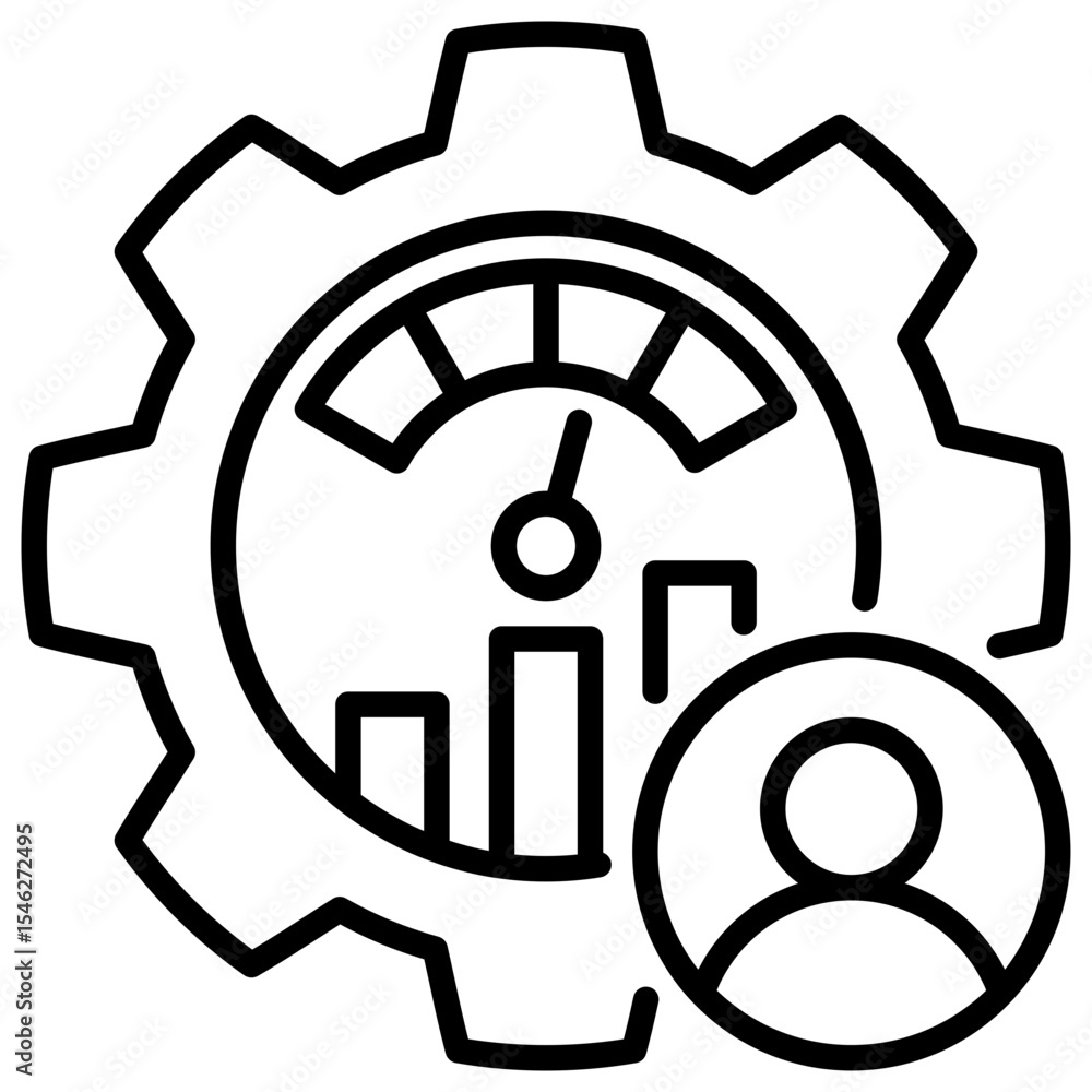 Poster Performance Management Line Icon