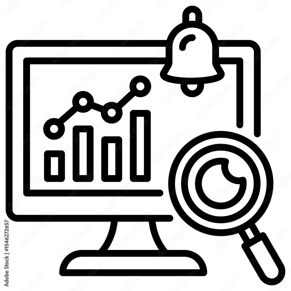 Poster monitoring line icon