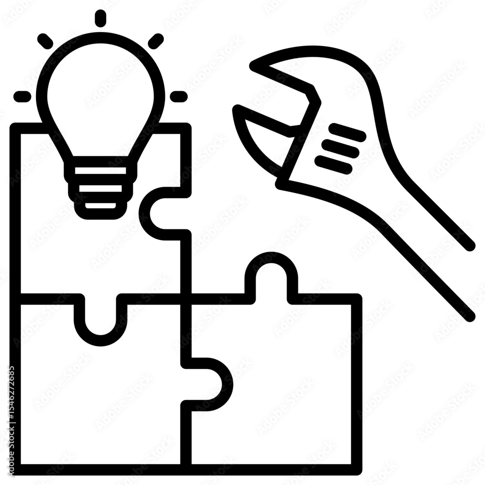 Poster Problem Solving Line Icon