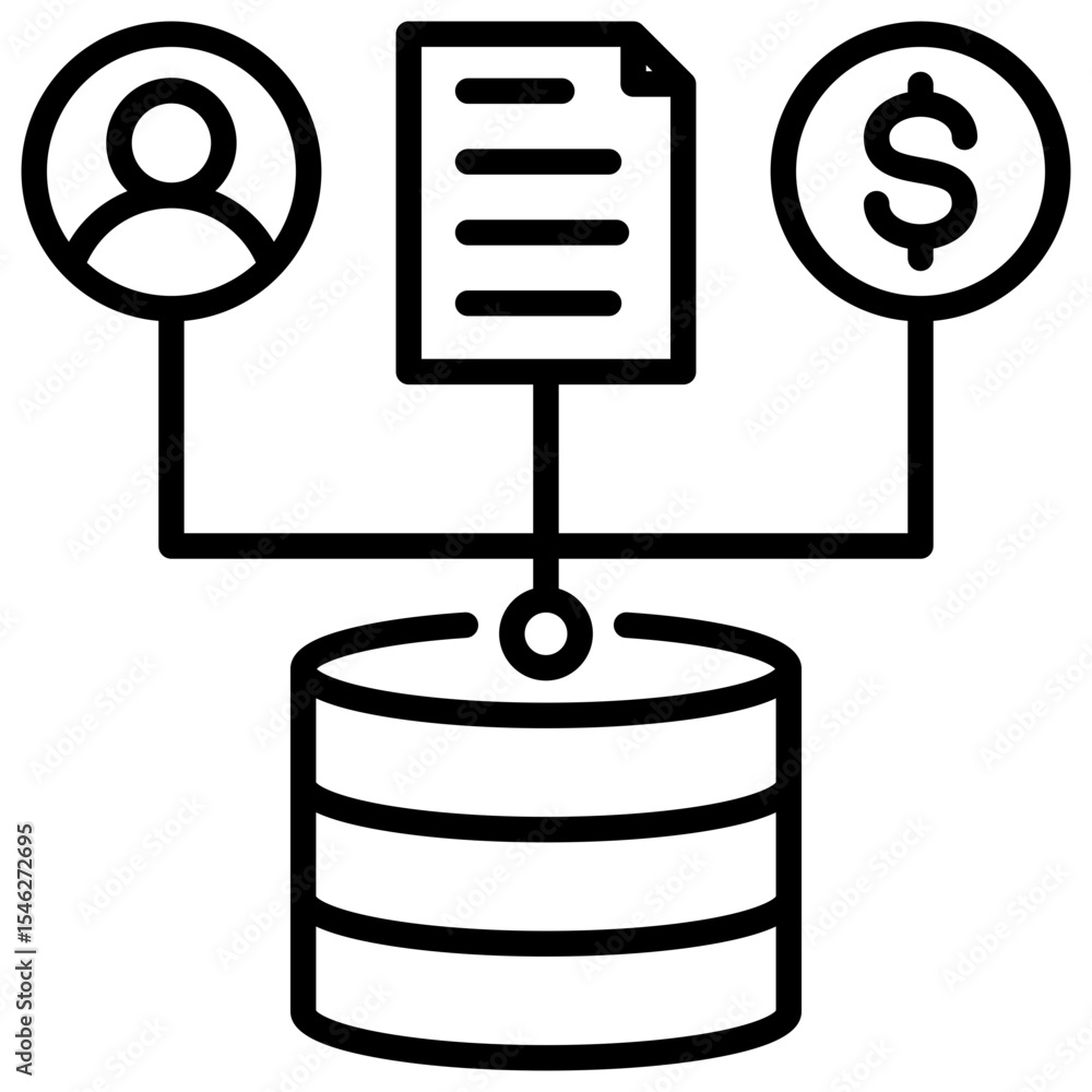 Poster Data Collection Line Icon