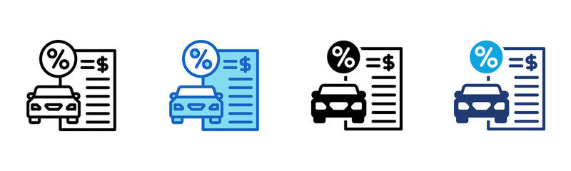 Car Loan icon Multi Style Vector Illustration 