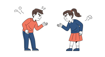 An Angry Couple is Discussing and Fighting Each Other Because of Misunderstanding Issue