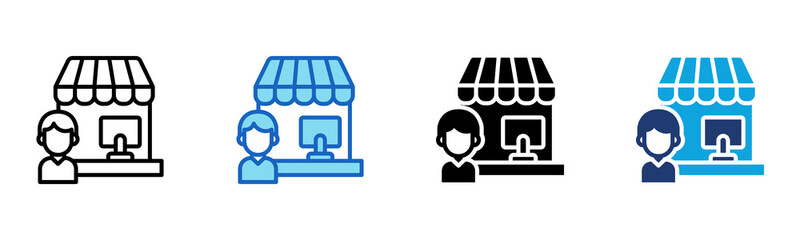 Seller Contact icon Multi Style Vector Illustration 