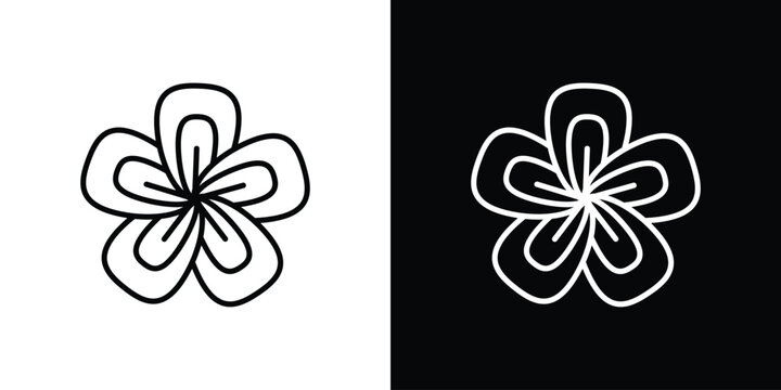 Araliya flower icon in black. flat graphic vector icon
