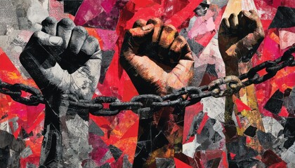 Powerful fist artwork symbolizing freedom, protest, and the fight against oppression and injustices