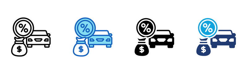Car Loan icon Multi Style Vector Illustration 
